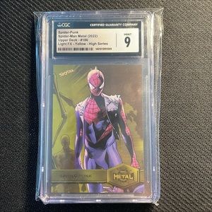 Spider-Punk Spider-Man Metal (2022) Upper Deck #186 Light FX yellow high series